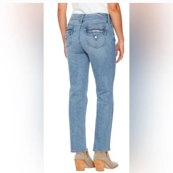 NWOT HUDSON Women's Mid-Rise Slim Straight Leg Jeans | ICY BLUE, 6/28 Inseam 27" - Picture 4 of 9